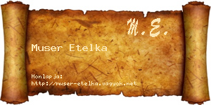Muser Etelka névjegykártya